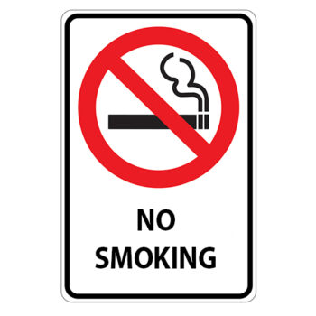 Poster - No Smoking - Aluminum 0.064 - Regular glossy laminated vinyl - 12x18 - STANDARD IZ