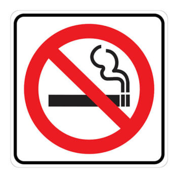 Affiche - Interdiction de fumer - Aluminium 0.080 - Vinyle régulier laminé glacé - 36x36 - STANDARD IZ