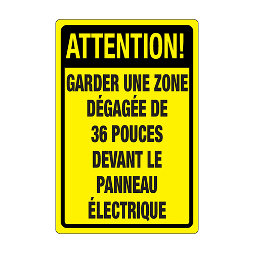 Affiche - GARDER DÉGAGÉE LE PANNEAU ÉLECTRIQUE - Aluminium 0.064 - Vinyle régulier laminé glacé - 8x12 - STANDARD IZ