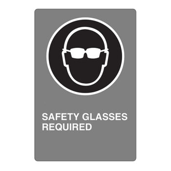 Poster - Safety glasses - Aluminium 0.064 - Regular glossy laminated vinyl - 8x12 - STANDARD IZ