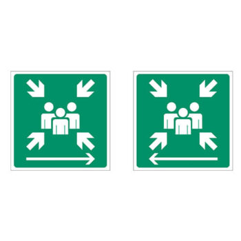 Affiche - Point de rassemblement avec flèche - Vinyle régulier laminé glacé - 24X24 - STANDARD IZ