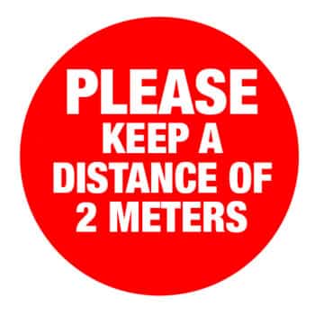 Sticker - Keep a distance - 16" diameter - STANDARD