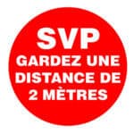 Autocollant - Gardez une distance - 16" diamètre - STANDARD