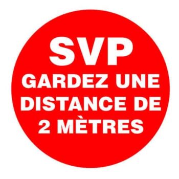 Autocollant - Gardez une distance - 16" diamètre - STANDARD