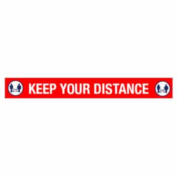 Sticker - Keep your distance - Regular printed glossy laminated vinyl - 33x4 - STANDARD IZ