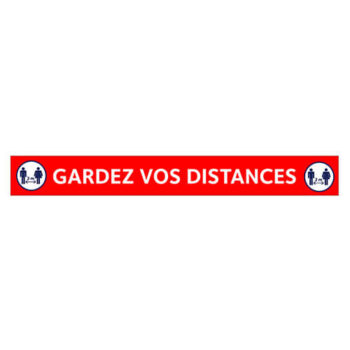 Autocollant - Gardez vos distance - Vinyle régulier imprimé laminé glacé - 33x4 - STANDARD IZ