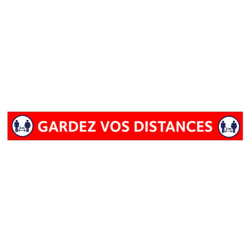 Autocollant - Gardez vos distance - Vinyle régulier imprimé laminé glacé - 33x4 - STANDARD IZ