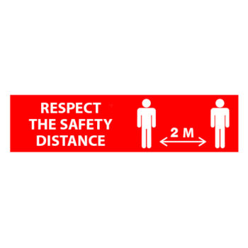 Sticker - Distance 2 meters - Regular printed glossy laminated vinyl - 12x3 - STANDARD IZ