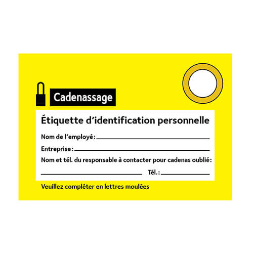 Étiquette identification personnelle de cadenassage - Bannière 13oz - 4x2.75 - STANDARD IZ