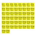 Plaquette de point de verrouillage - Lamicoide 1/8, fond jaune gravure noire - 5x5 - STANDARD IZ