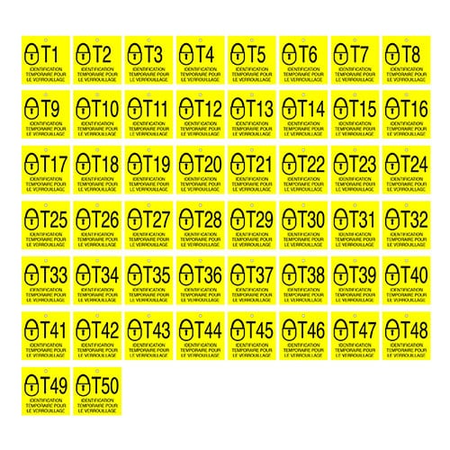 Plaquette de point de verrouillage - Lamicoide 1/8, fond jaune gravure noire - 5x5 - STANDARD IZ