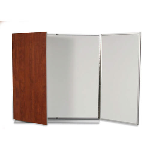 Tableau de bord magnétique avec 2 volets - Salle de conférence - Fini Lauzonite - Moulure en aluminium anodisé - 48x60 - STANDARD