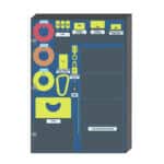 Tableau avec armoire murale 5S, cresson 3/4" et PVC 1/2" noir, 28" x 40" x 8 1/2" - STANDARD