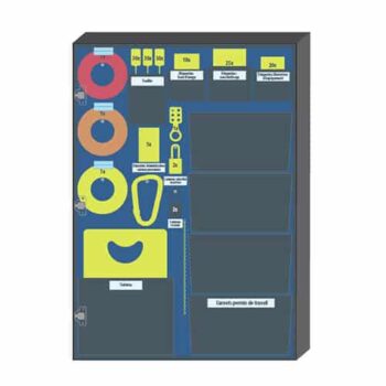 Tableau avec armoire murale 5S, cresson 3/4" et PVC 1/2" noir, 28" x 40" x 8 1/2" - STANDARD