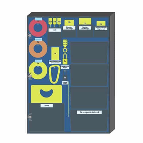 Tableau avec armoire murale 5S, cresson 3/4" et PVC 1/2" noir, 28" x 40" x 8 1/2" - STANDARD