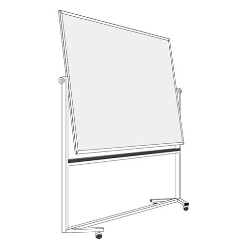 Tableau de bord magnétique effaçable à sec recto verso sur cadre basculant - Fini lauzonite - Cadre en acier - Moulure en aluminium anodisé - 96x48 - STANDARD