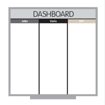 Magnetic Dashboard - Lauzonite Finish - Anodized Aluminum Molding - Vinyl Lettering - 36x36 - STANDARD IZ