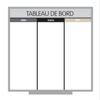 Tableau de bord magnétique - Fini Lauzonite - Moulure en aluminium anodisé - Lettrage en vinyle - 36x36 - STANDARD IZ