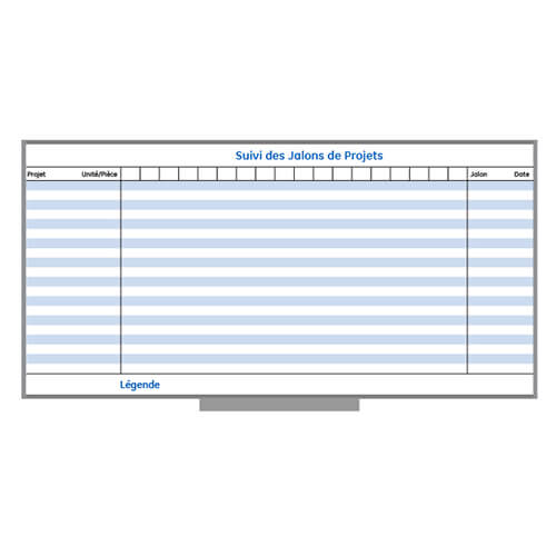 Tableau de bord magnétique - Fini Lauzonite - Moulure en aluminium anodisé - Lettrage en vinyle - 96x48 - Standard IZ