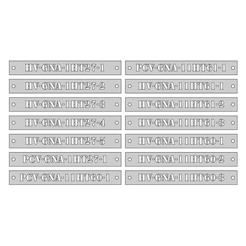 Étiquette en Stainless - 8 à 12 lettrage - 8x1 - STANDARD IZ