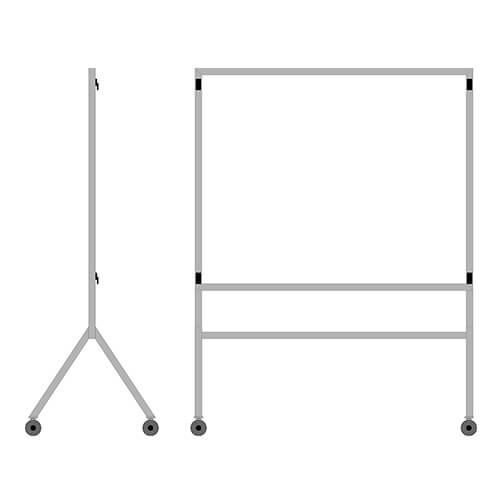 Base amovible pour tableau de bord magnétique - Chariot 4 roues - Aluminium - 60x75x27 - STANDARD