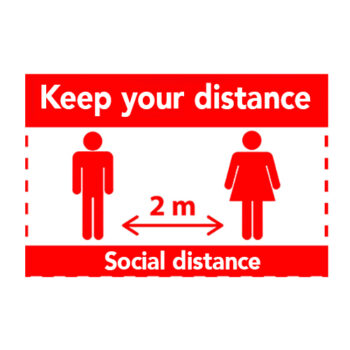 Poster - Keep your distance - Coroplast 3MM - Regular Vinyl Printed Glossy Laminate - 36x24 - STANDARD IZ