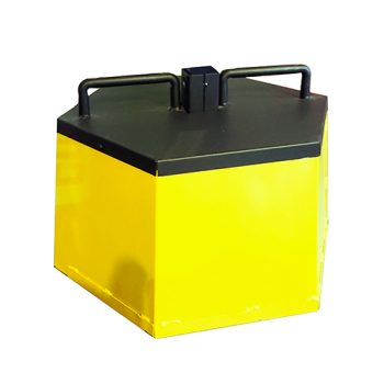 Concrete base - 250Lbs - Steel cage yellow paint - 12x18x18 - STANDARD