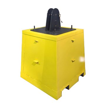 Base de béton - 3500Lbs - Cage en acier peinture jaune - Tete pivotante en acier - 36x36x36 - STANDARD IZ