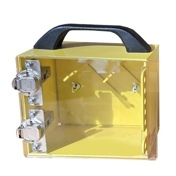 Verrouillage - Boite portative - aluminium 0.080 - Peinture cuite jaune - 2 Pin - 7x6x5 - STANDARD IZ