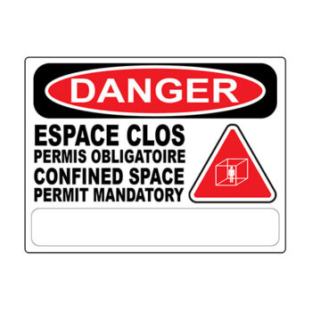 AFFICHE - Espaces clos - Aluminium 0.064, vinyle régulier imprimé laminé glacé - 16x12 - STANDARD IZ