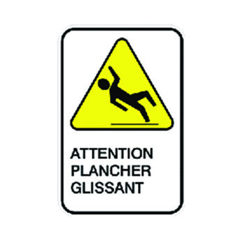 Poster – Warning Slippery Floor – Aluminum 064 – Engineer Grade Vinyl – 12x18