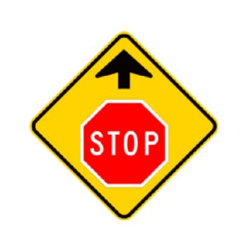 Affiche - Signal avancé de stop - Aluminium 0.064 - Vinyle Grade Ingénieur - 24x24 - STANDARD