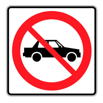 Affiche - Véhicule interdit - Aluminium 0.064 - Vinyle Grade Ingénieur Imprimé Laminé Glacé - 24x24 - STANDARD