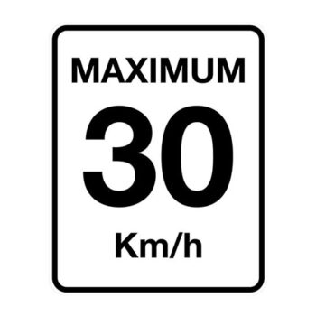 Affiche - Vitesse max 30 - Aluminium 0.064 - Vinyle grade diamant - 24x30 - STANDARD