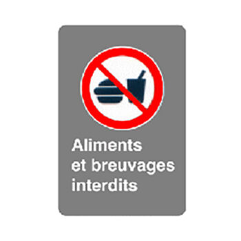 Affiche - Aliments et breuvages interdits - Aluminium 0.064 - Vinyle ingénieur Impression uv - 12x18 - STANDARD