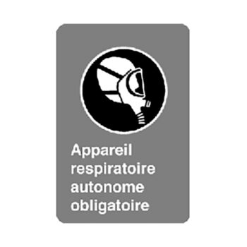 Affiche - Appareil respiratoire autonome obligatoire - Aluminium 0.064 - Vinyle ingénieur Impression uv - 12x18 - STANDARD