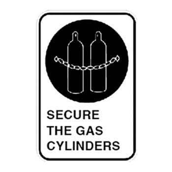 Poster - Secure gas cylinders - 0.064 aluminum - Engineer vinyl UV printing - 12x18 - STANDARD