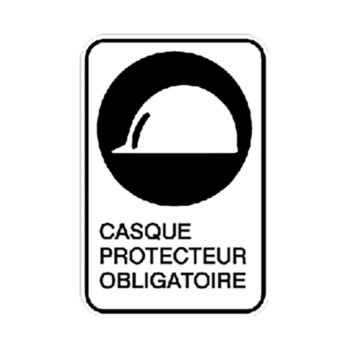 Affiche - Casque protecteur obligatoire - Aluminium 0.064 - Vinyle ingénieur Impression uv - 12x18 - STANDARD