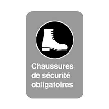 Affiche - Chaussures de sécurité obligatoires - Aluminium 0.064 - Vinyle ingénieur Impression uv - 12x18 - STANDARD