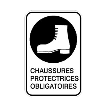 Affiche - Chaussures protectrices obligatoires - Aluminium 0.064 - Vinyle ingénieur Impression uv - 12x18 - STANDARD