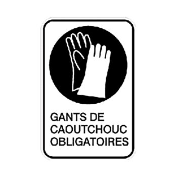 Affiche - Gants de caoutchouc obligatoires - Aluminium 0.064 - Vinyle ingénieur Impression uv - 12x18 - STANDARD