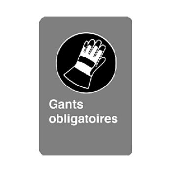 Affiche - Gants obligatoires - Aluminium 0.064 - Vinyle ingénieur Impression uv - 12x18 - STANDARD