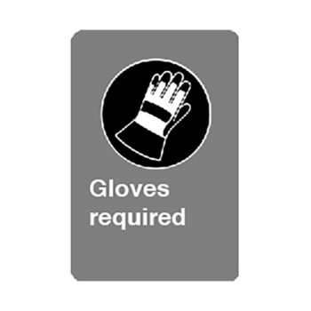 Poster - Gloves Required - Aluminum 0.064 - Engineer Vinyl UV Printing - 12x18 - STANDARD