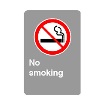 Sign - No Smoking - Aluminum 0.064 - Engineer vinyl UV printing - 12x18 - STANDARD