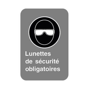 Affiche - Lunettes de sécurité obligatoires - Aluminium 0.064 - Vinyle ingénieur Impression uv - 12x18 - STANDARD