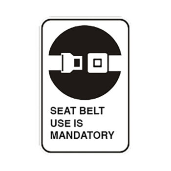 Sign - Seat belt use mandatory - Aluminum 0.064 - Engineer vinyl UV printing - 12x18 - STANDARD