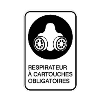 Affiche - Respirateur à cartouches obligatoire - Aluminium 0.064 - Vinyle ingénieur Impression uv - 12x18 - STANDARD