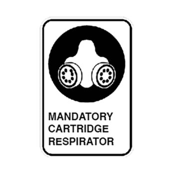 Poster - Mandatory cartridge respirator - Aluminum 0.064 - Engineer vinyl UV printing - 12x18 - STANDARD