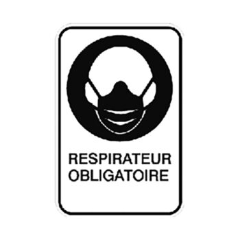 Affiche - Respirateur obligatoire - Aluminium 0.064 - Vinyle ingénieur Impression uv - 12x18 - STANDARD