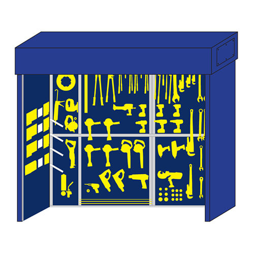 5S Tool Cabinet - All aluminum with lockable roller door - 120x116x24 - STANDARD IZ - Image 8